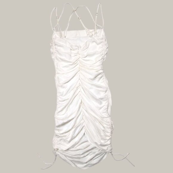 Rumer The Label Dress Mecca Mini 100% Linen Bodycon Going Out Party White Small - Picture 2 of 15